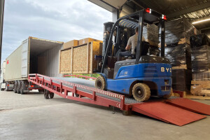 Mobile loading ramp for containers